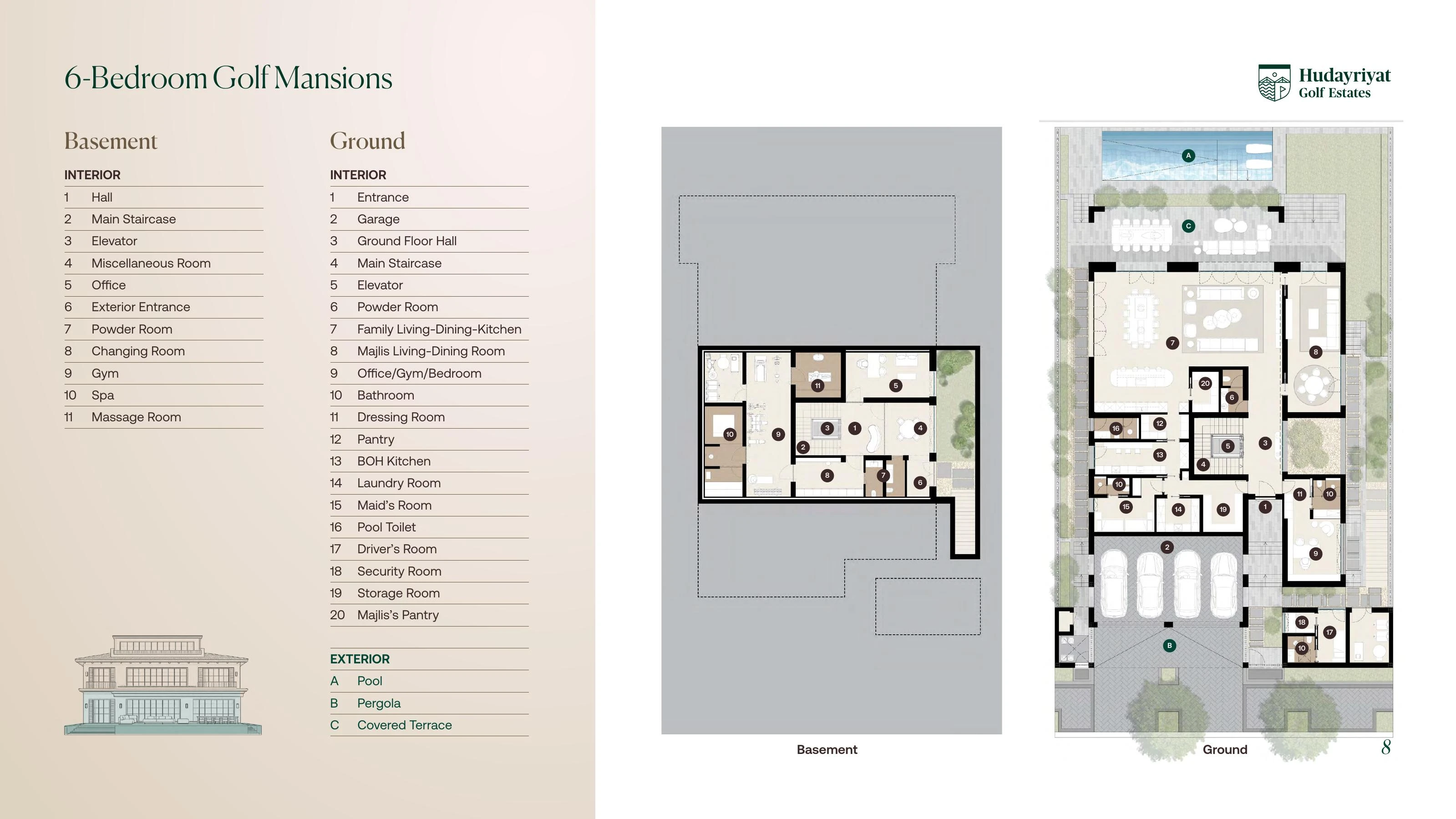 Hudayriyat Golf Estates Golf Mansion floor plan
