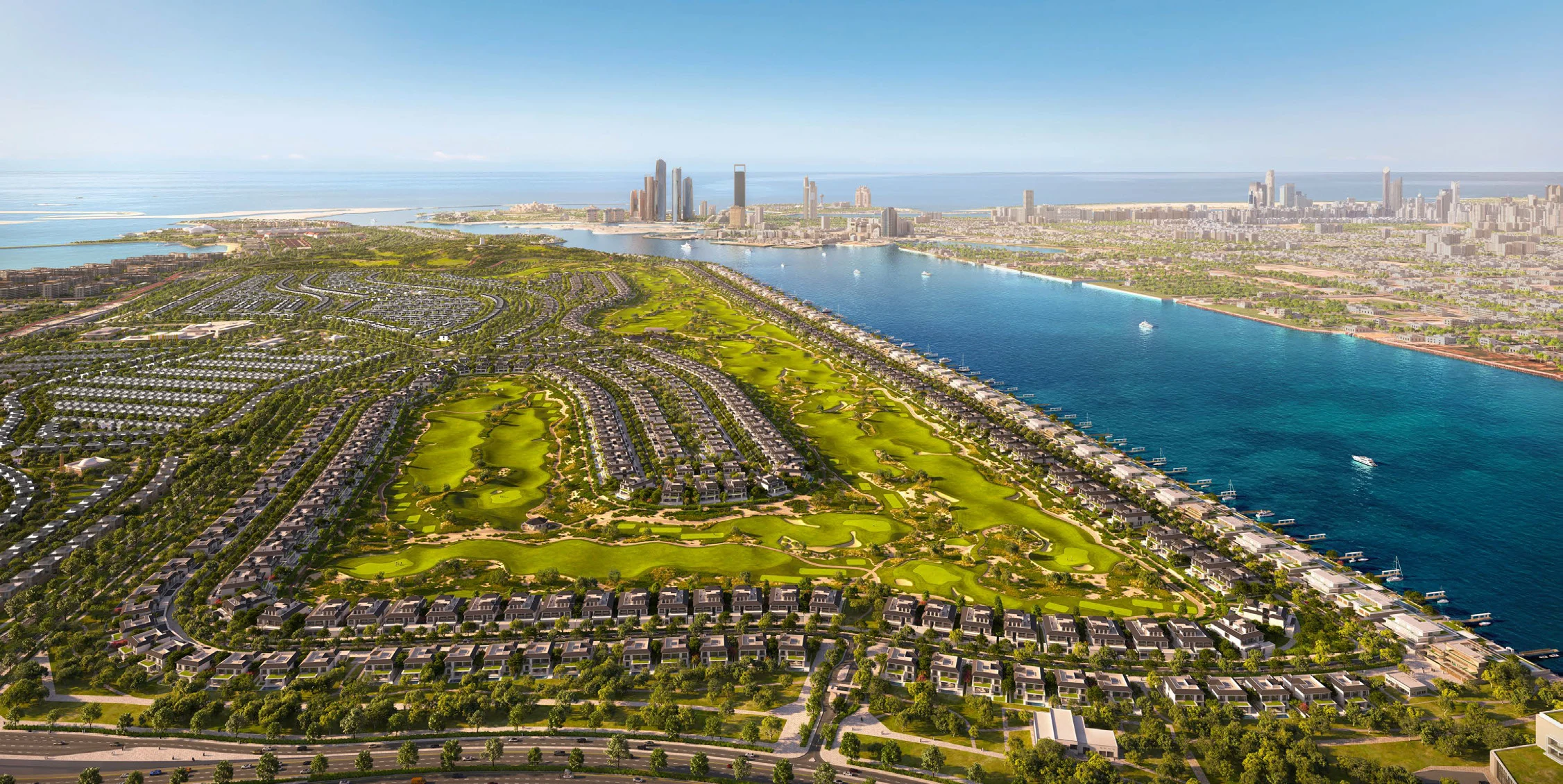 Aerial view of Hudayriyat Golf Estates